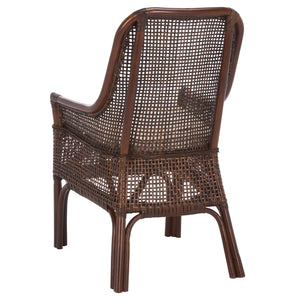Alina Rattan Dining Chair With Removable Padded Cushion — Coastal Texture, Modern Scandinavian Charm