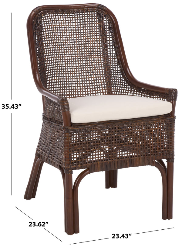 Alina Rattan Dining Chair With Removable Padded Cushion — Coastal Texture, Modern Scandinavian Charm