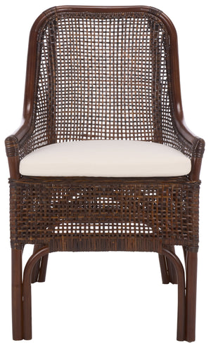 Alina Rattan Dining Chair With Removable Padded Cushion — Coastal Texture, Modern Scandinavian Charm