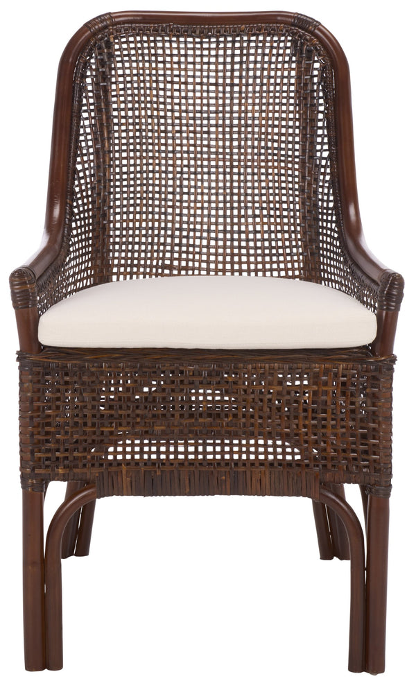 Alina Rattan Dining Chair With Removable Padded Cushion — Coastal Texture, Modern Scandinavian Charm