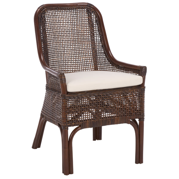 Alina Rattan Dining Chair With Removable Padded Cushion — Coastal Texture, Modern Scandinavian Charm