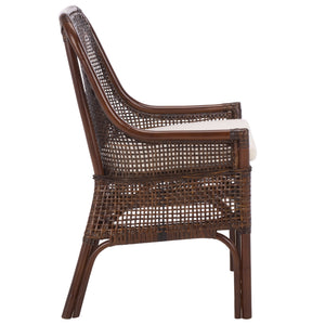 Alina Rattan Dining Chair With Removable Padded Cushion — Coastal Texture, Modern Scandinavian Charm