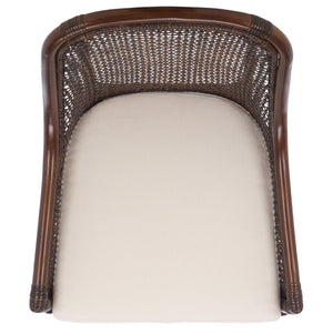 Alina Rattan Dining Chair With Removable Padded Cushion — Coastal Texture, Modern Scandinavian Charm
