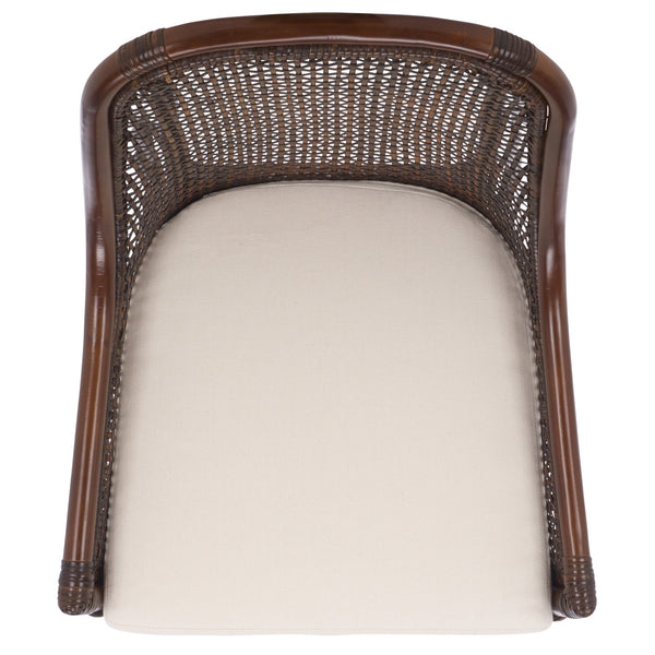 Alina Rattan Dining Chair With Removable Padded Cushion — Coastal Texture, Modern Scandinavian Charm