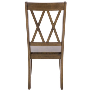 Yana Double X-Back Side Chair With Solid Wood Frame, Ergonomic Contour & Rich Grain Finish For Dining