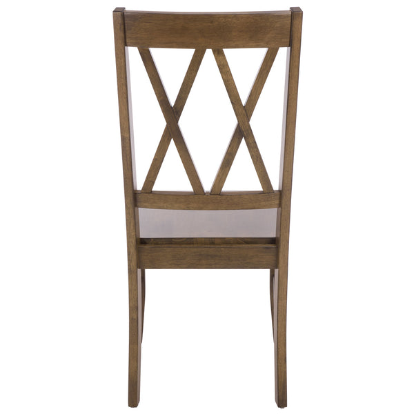 Yana Double X-Back Side Chair With Solid Wood Frame, Ergonomic Contour & Rich Grain Finish For Dining