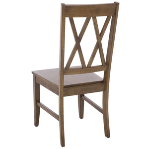 Yana Double X-Back Side Chair With Solid Wood Frame, Ergonomic Contour & Rich Grain Finish For Dining
