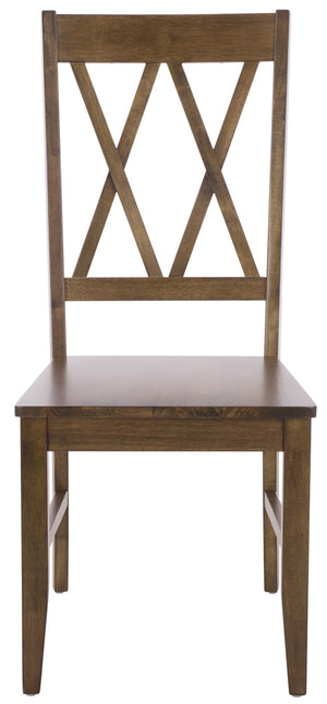 Yana Double X-Back Side Chair With Solid Wood Frame, Ergonomic Contour & Rich Grain Finish For Dining