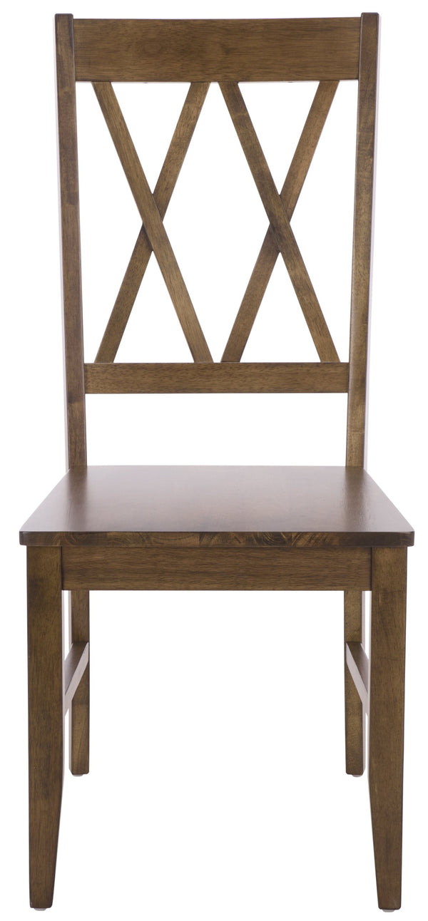 Yana Double X-Back Side Chair With Solid Wood Frame, Ergonomic Contour & Rich Grain Finish For Dining