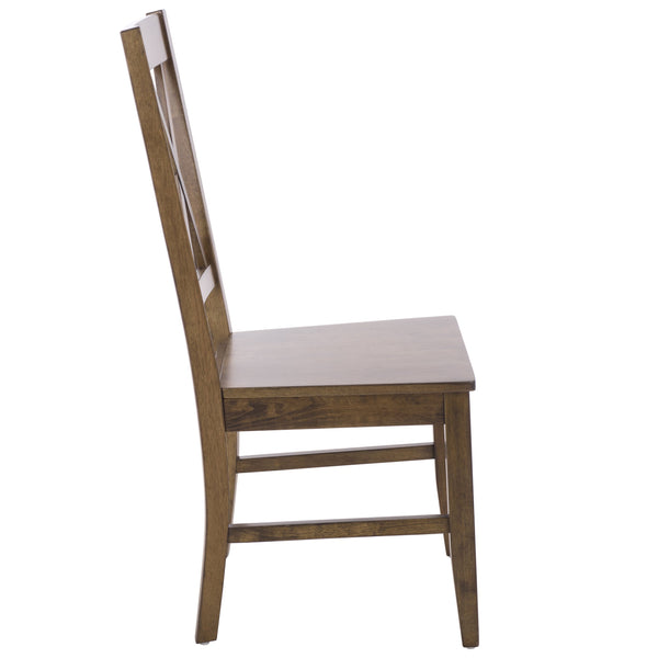 Yana Double X-Back Side Chair With Solid Wood Frame, Ergonomic Contour & Rich Grain Finish For Dining