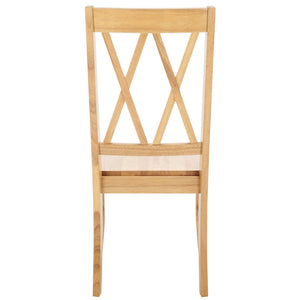 Safavieh Yana Double X-back Side Chair In Light Oak – Elegant Design To Elevate Your Dining Space Charm! Light Oak Wood Dch6900b