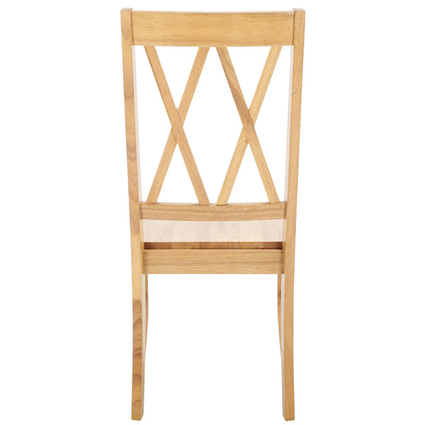 Safavieh Yana Double X-back Side Chair In Light Oak – Elegant Design To Elevate Your Dining Space Charm! Light Oak Wood Dch6900b