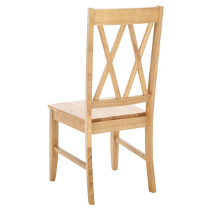 Safavieh Yana Double X-back Side Chair In Light Oak – Elegant Design To Elevate Your Dining Space Charm! Light Oak Wood Dch6900b