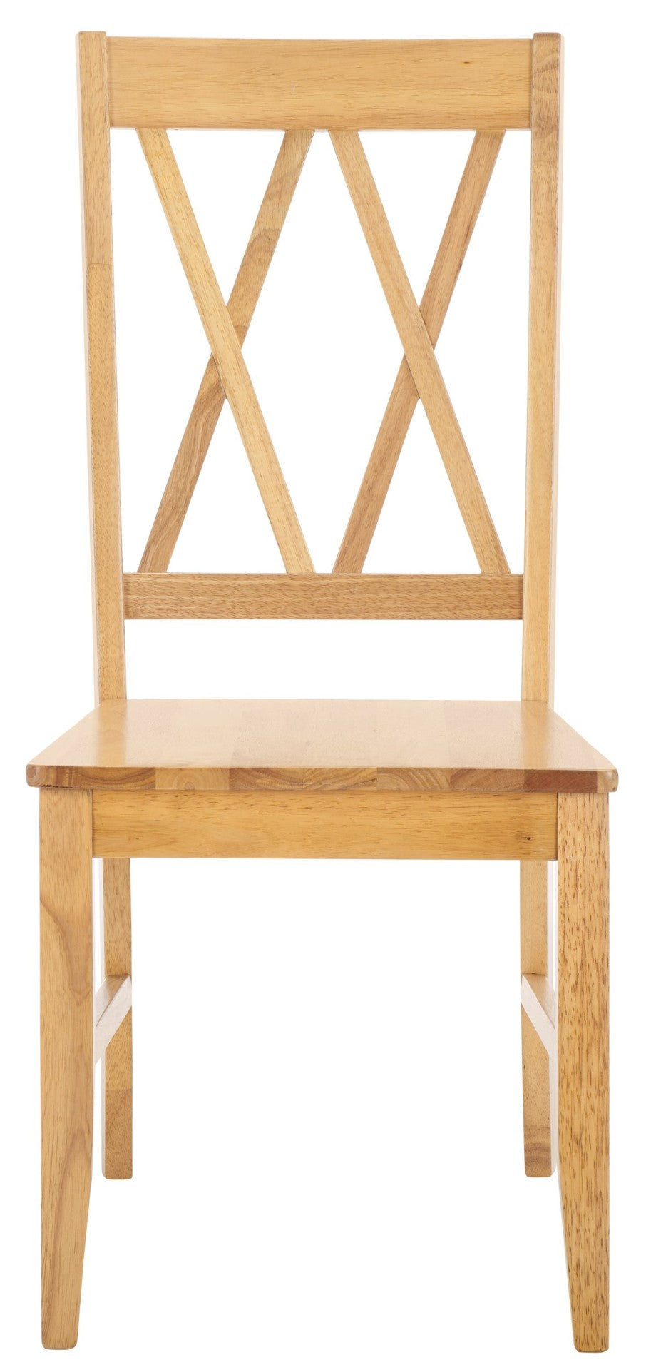 Safavieh Yana Double X-Back Side Chair - Stylish Solid Rubberwood Design For Modern Dining & Accent Spaces Light Oak DCH6900B