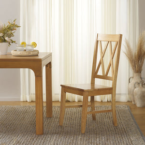 Safavieh Yana Double X-back Side Chair In Light Oak – Elegant Design To Elevate Your Dining Space Charm! Light Oak Wood Dch6900b