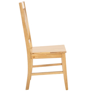 Safavieh Yana Double X-back Side Chair In Light Oak – Elegant Design To Elevate Your Dining Space Charm! Light Oak Wood Dch6900b