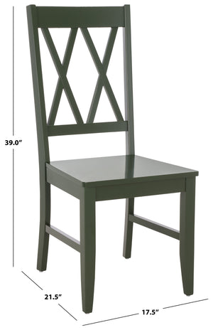 Yana Double X-Back Side Chair With Solid Wood Frame, Ergonomic Contour & Rich Grain Finish For Dining