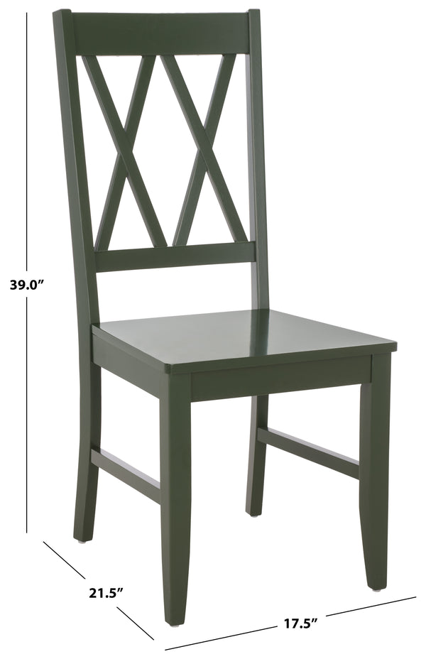 Yana Double X-Back Side Chair With Solid Wood Frame, Ergonomic Contour & Rich Grain Finish For Dining