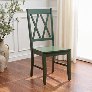 Yana Double X-Back Side Chair With Solid Wood Frame, Ergonomic Contour & Rich Grain Finish For Dining