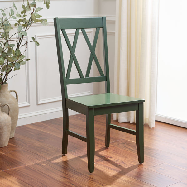 Yana Double X-Back Side Chair With Solid Wood Frame, Ergonomic Contour & Rich Grain Finish For Dining