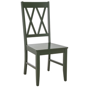 Yana Double X-Back Side Chair With Solid Wood Frame, Ergonomic Contour & Rich Grain Finish For Dining