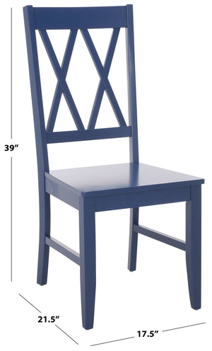 Yana Double X-Back Side Chair With Solid Wood Frame, Ergonomic Contour & Rich Grain Finish For Dining
