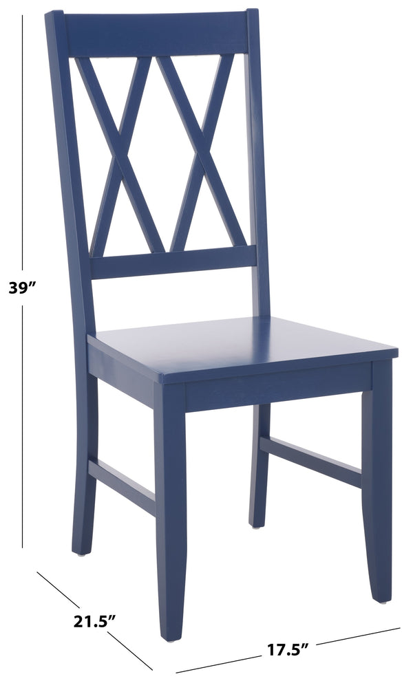 Yana Double X-Back Side Chair With Solid Wood Frame, Ergonomic Contour & Rich Grain Finish For Dining