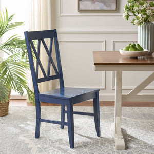 Yana Double X-Back Side Chair With Solid Wood Frame, Ergonomic Contour & Rich Grain Finish For Dining