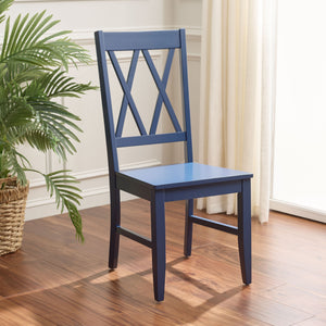 Yana Double X-Back Side Chair With Solid Wood Frame, Ergonomic Contour & Rich Grain Finish For Dining