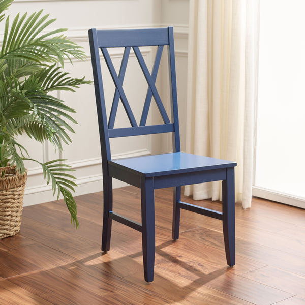 Yana Double X-Back Side Chair With Solid Wood Frame, Ergonomic Contour & Rich Grain Finish For Dining