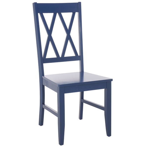 Yana Double X-Back Side Chair With Solid Wood Frame, Ergonomic Contour & Rich Grain Finish For Dining