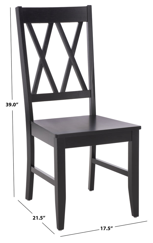 Yana Double X-Back Side Chair With Solid Wood Frame, Ergonomic Contour & Rich Grain Finish For Dining