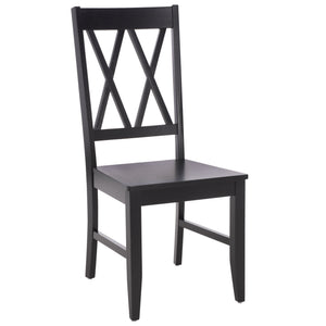 Yana Double X-Back Side Chair With Solid Wood Frame, Ergonomic Contour & Rich Grain Finish For Dining