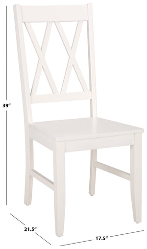 Yana Double X-Back Side Chair With Solid Wood Frame, Ergonomic Contour & Rich Grain Finish For Dining