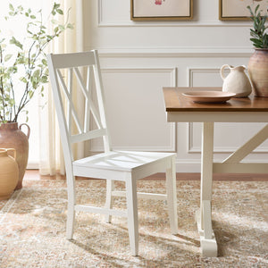 Yana Double X-Back Side Chair With Solid Wood Frame, Ergonomic Contour & Rich Grain Finish For Dining