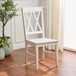 Yana Double X-Back Side Chair With Solid Wood Frame, Ergonomic Contour & Rich Grain Finish For Dining