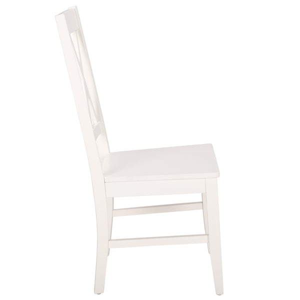 Yana Double X-Back Side Chair With Solid Wood Frame, Ergonomic Contour & Rich Grain Finish For Dining
