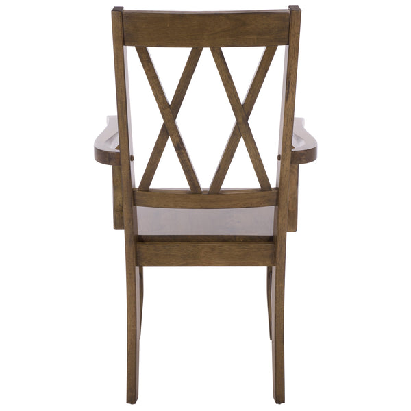 Yana Double X-Back Arm Chair With Ergonomic Arms And Rich Wood Finish For Dining & Accent Seating