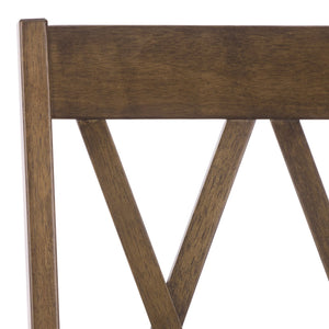 Yana Double X-Back Arm Chair With Ergonomic Arms And Rich Wood Finish For Dining & Accent Seating
