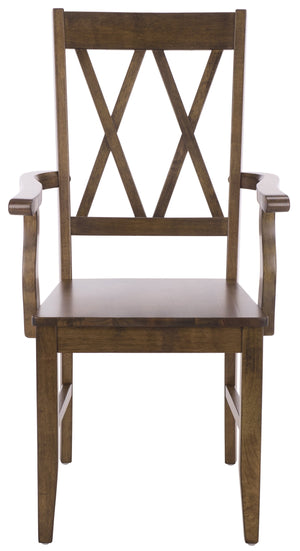 Yana Double X-Back Arm Chair With Ergonomic Arms And Rich Wood Finish For Dining & Accent Seating