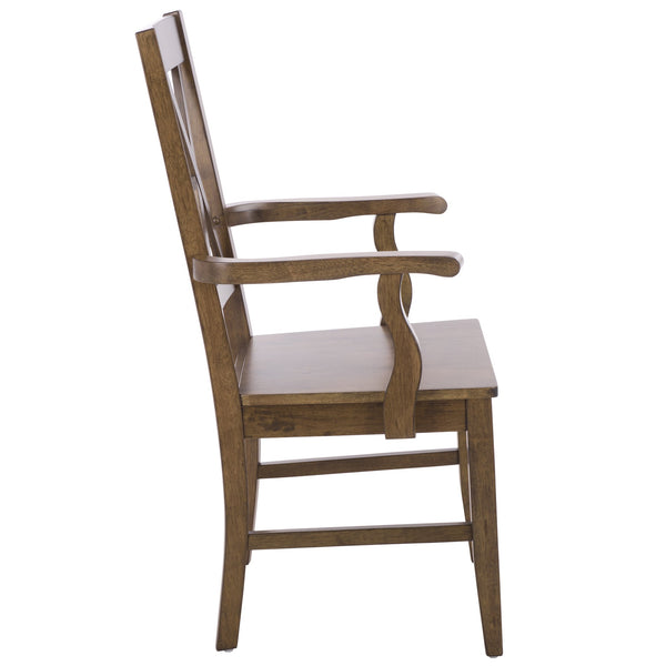 Yana Double X-Back Arm Chair With Ergonomic Arms And Rich Wood Finish For Dining & Accent Seating