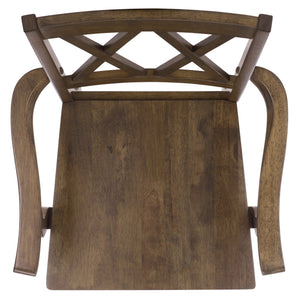 Yana Double X-Back Arm Chair With Ergonomic Arms And Rich Wood Finish For Dining & Accent Seating
