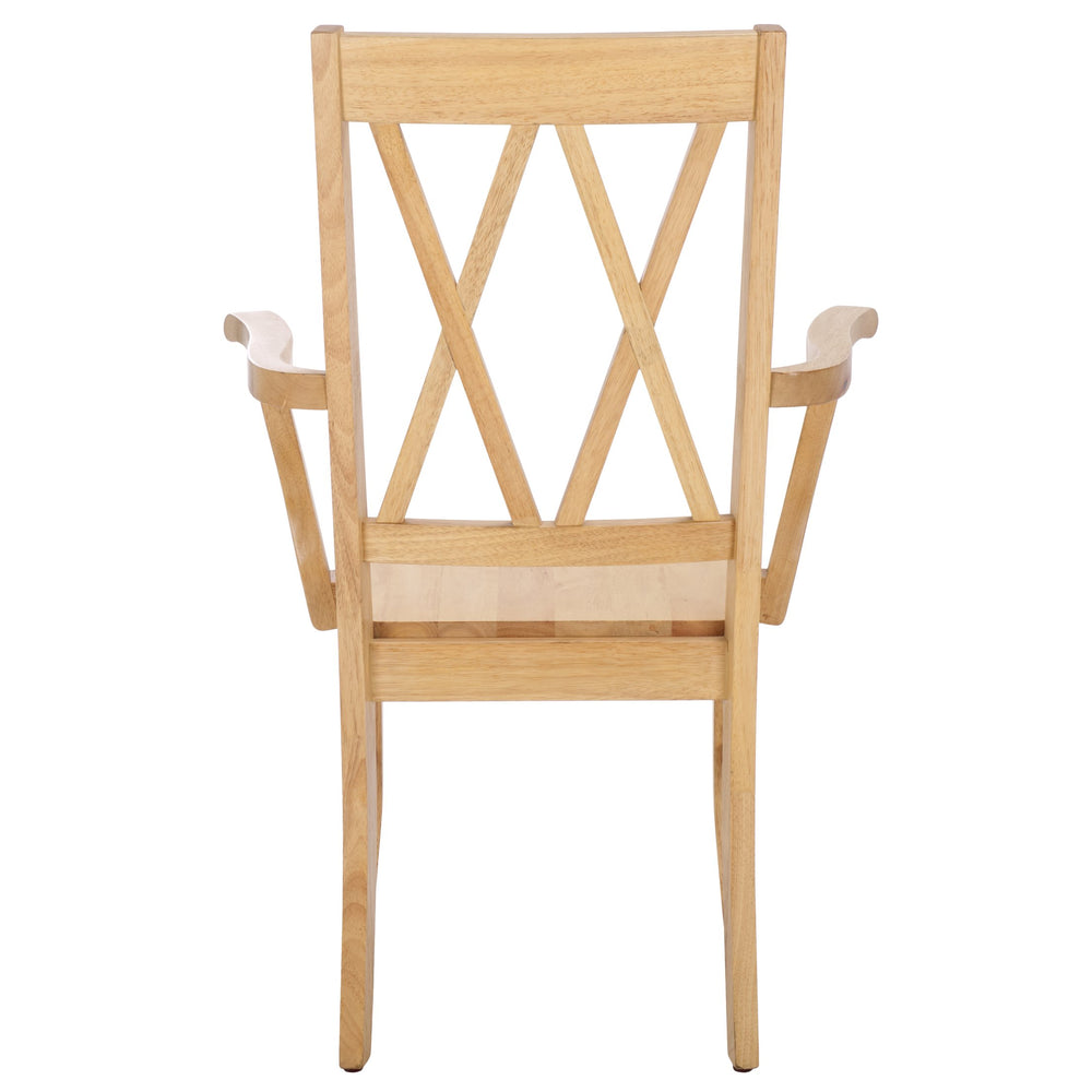 Safavieh Yana Double X-back Arm Chair In Light Oak | Stylish, Contemporary Design For Your Dining Space Light Oak Wood Dch6901b