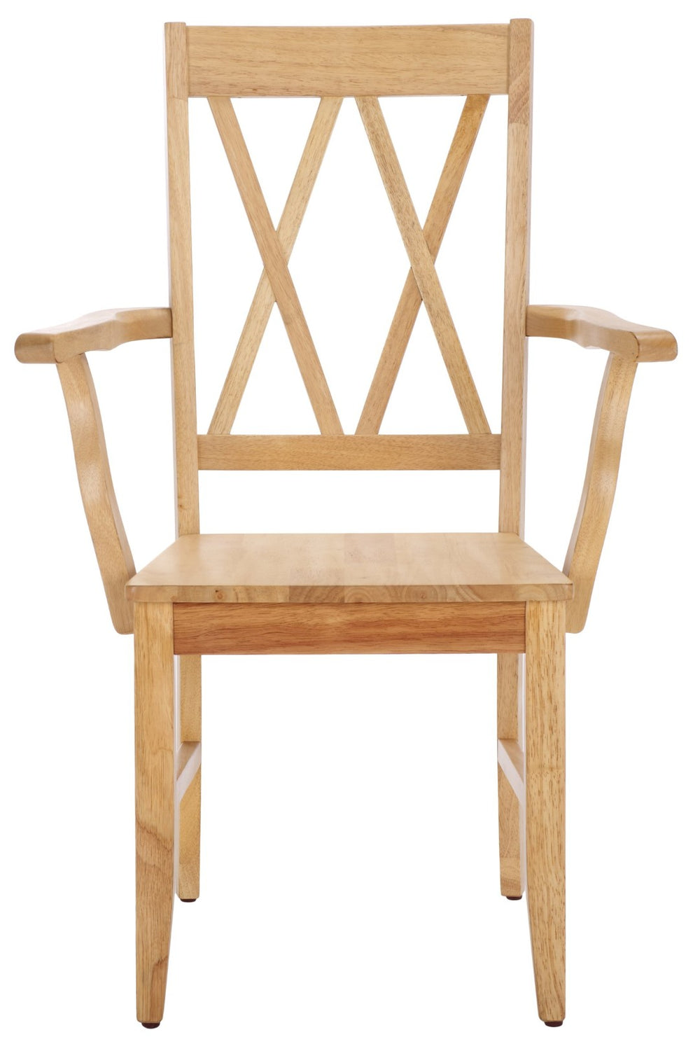 Safavieh Yelena Elegant Double X-Back Arm Chair For Timeless Dining Comfort In Any Home Interior Style Light Oak DCH6901B