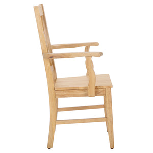 Safavieh Yana Double X-back Arm Chair In Light Oak | Stylish, Contemporary Design For Your Dining Space Light Oak Wood Dch6901b