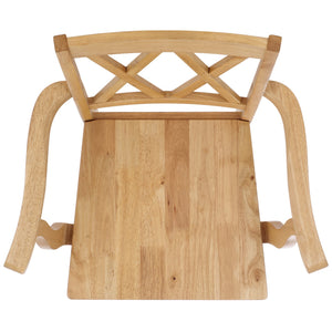 Safavieh Yana Double X-back Arm Chair In Light Oak | Stylish, Contemporary Design For Your Dining Space Light Oak Wood Dch6901b