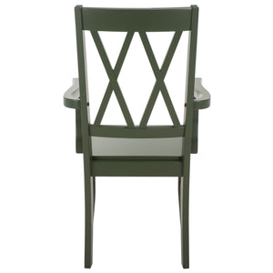 Yana Double X-Back Arm Chair With Ergonomic Arms And Rich Wood Finish For Dining & Accent Seating