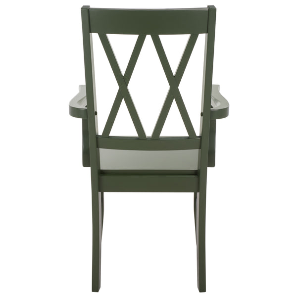 Yana Double X-Back Arm Chair With Ergonomic Arms And Rich Wood Finish For Dining & Accent Seating