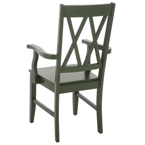 Yana Double X-Back Arm Chair With Ergonomic Arms And Rich Wood Finish For Dining & Accent Seating
