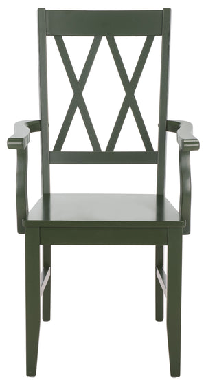 Yana Double X-Back Arm Chair With Ergonomic Arms And Rich Wood Finish For Dining & Accent Seating